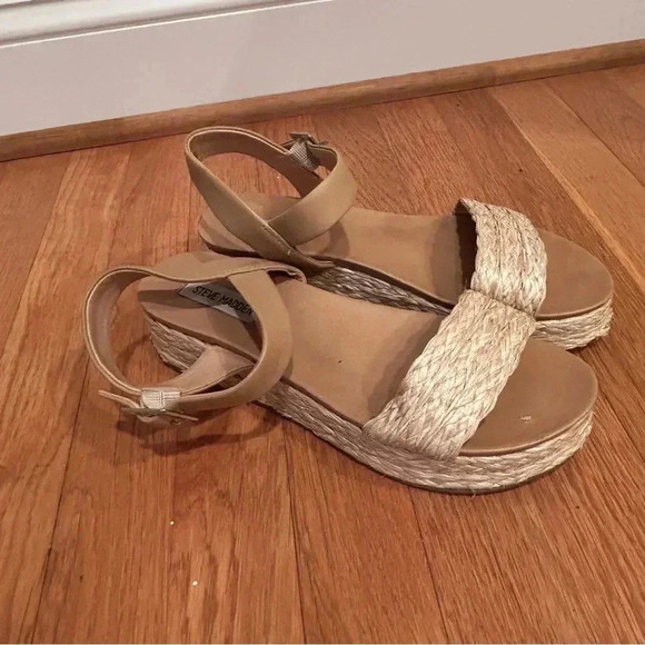 Steve Madden Accord Espadrille Platform Sandals Strap Tan Women’s Size 9 - Picture 4 of 8